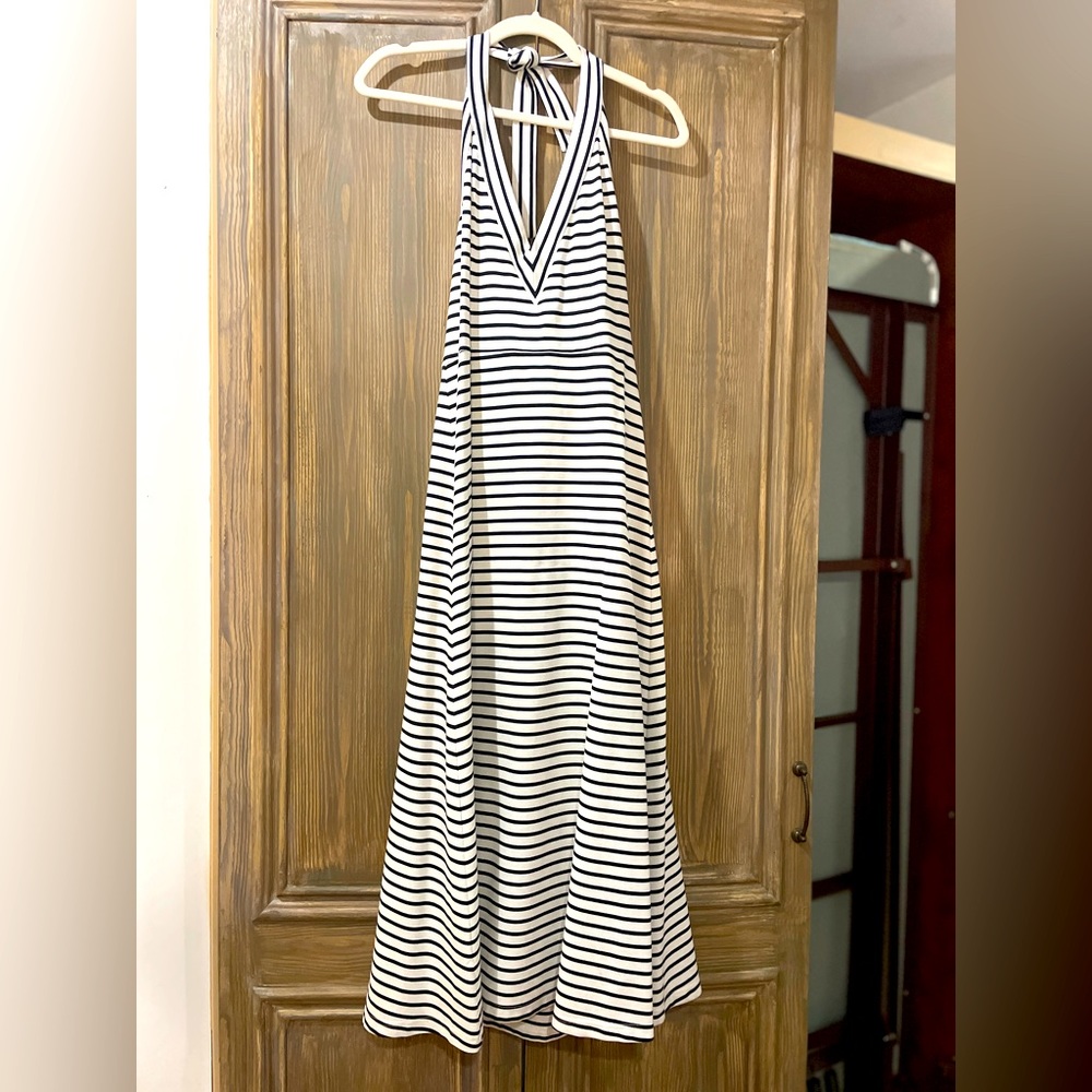 NWT Cynthia Rowley halter dress - white & black striped